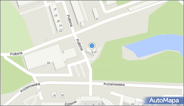 Wrocław, Połbina Iwana, gen., 3, mapa Wrocławia