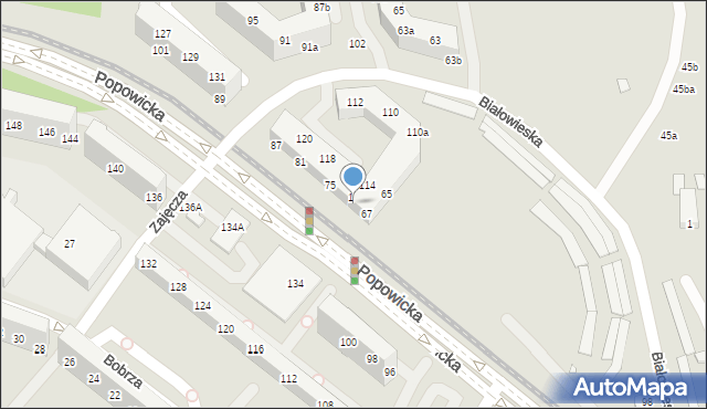 Wrocław, Popowicka, 69, mapa Wrocławia