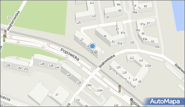 Wrocław, Popowicka, 95, mapa Wrocławia