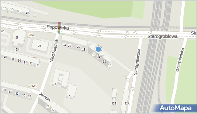 Wrocław, Popowicka, 14, mapa Wrocławia