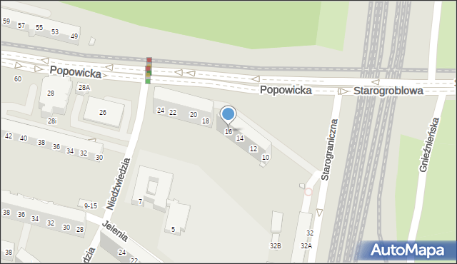 Wrocław, Popowicka, 16, mapa Wrocławia