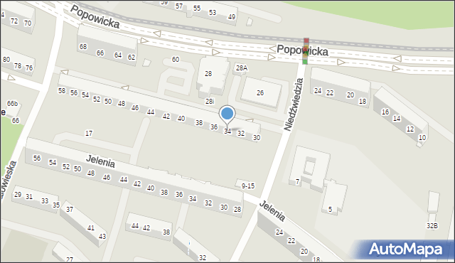 Wrocław, Popowicka, 34, mapa Wrocławia