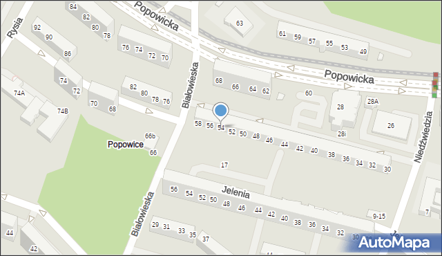 Wrocław, Popowicka, 54, mapa Wrocławia