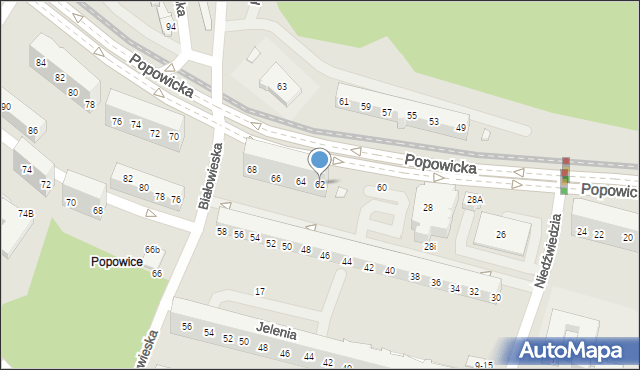 Wrocław, Popowicka, 62, mapa Wrocławia