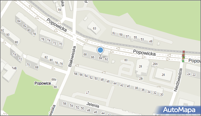 Wrocław, Popowicka, 64, mapa Wrocławia