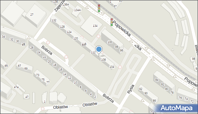 Wrocław, Popowicka, 110, mapa Wrocławia