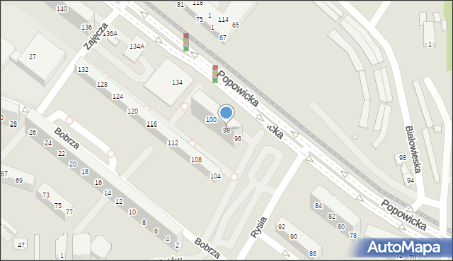 Wrocław, Popowicka, 98, mapa Wrocławia