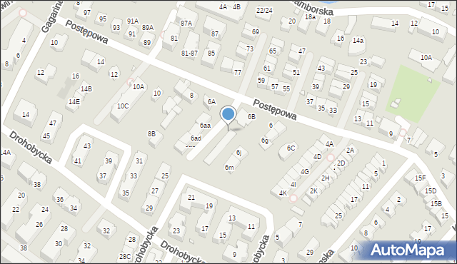 Wrocław, Postępowa, 6ba, mapa Wrocławia