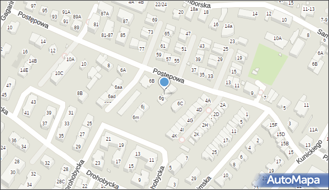 Wrocław, Postępowa, 6f, mapa Wrocławia