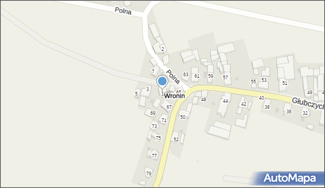 Wronin, Polna, 1, mapa Wronin