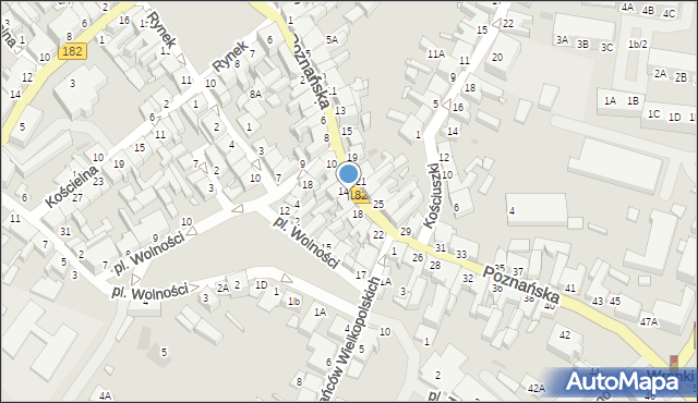 Wronki, Poznańska, 16, mapa Wronki