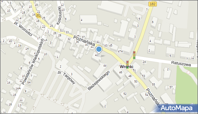 Wronki, Poznańska, 42A, mapa Wronki