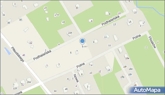 Wrząca, Podhalańska, 7, mapa Wrząca