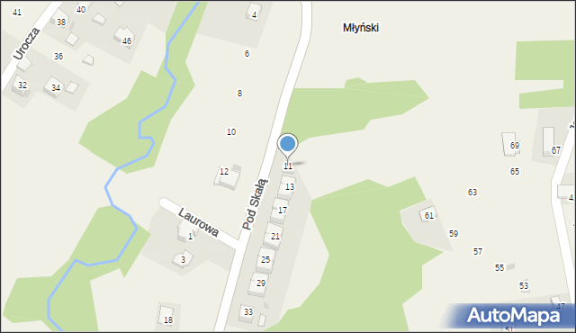 Wrząsowice, Pod Skałą, 11, mapa Wrząsowice