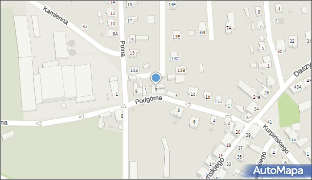 Wschowa, Podgórna, 5, mapa Wschowa