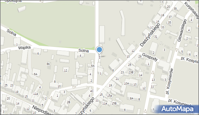 Wschowa, Polna, 1, mapa Wschowa