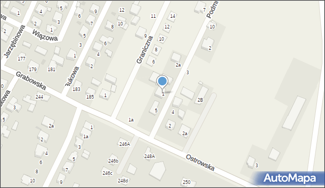 Wtórek, Podmiejska, 1, mapa Wtórek