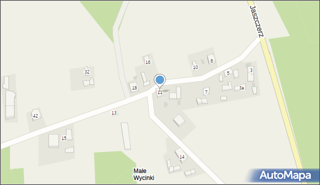 Wycinki, Podgórna, 11, mapa Wycinki