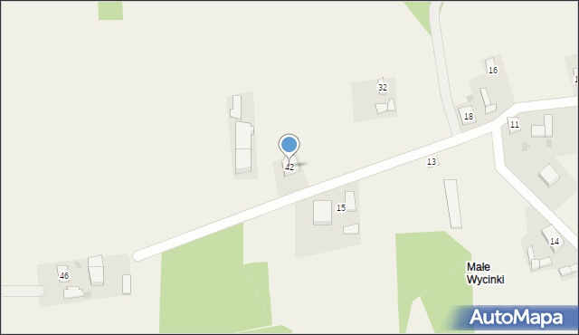 Wycinki, Podgórna, 42, mapa Wycinki
