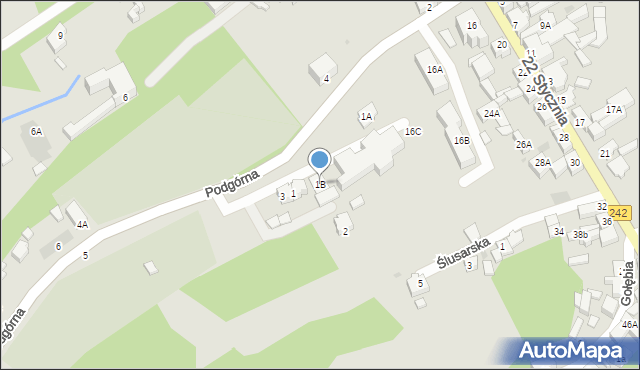 Wyrzysk, Podgórna, 1B, mapa Wyrzysk