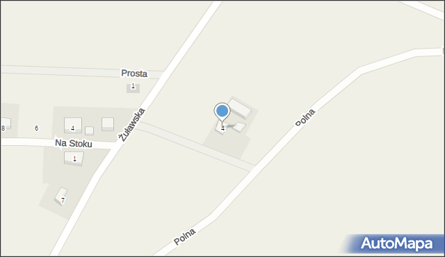 Wysin, Polna, 4, mapa Wysin