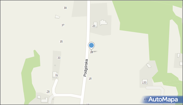 Wysoka, Podgórska, 18, mapa Wysoka