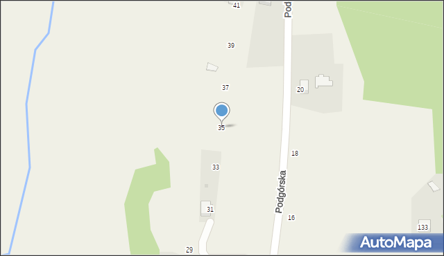 Wysoka, Podgórska, 35, mapa Wysoka