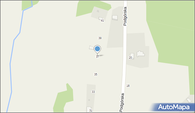 Wysoka, Podgórska, 37, mapa Wysoka