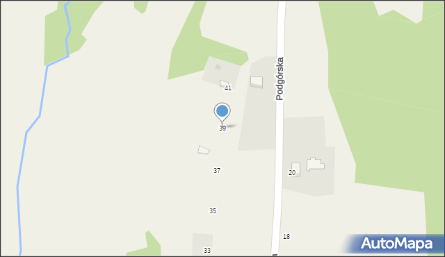 Wysoka, Podgórska, 39, mapa Wysoka