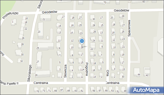 Wyszków, Pogodna, 19, mapa Wyszków