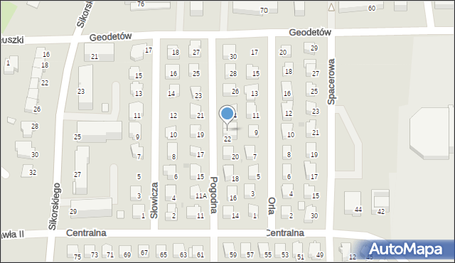 Wyszków, Pogodna, 22A, mapa Wyszków