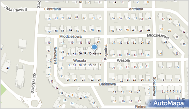 Wyszków, Pogodna, 5B, mapa Wyszków