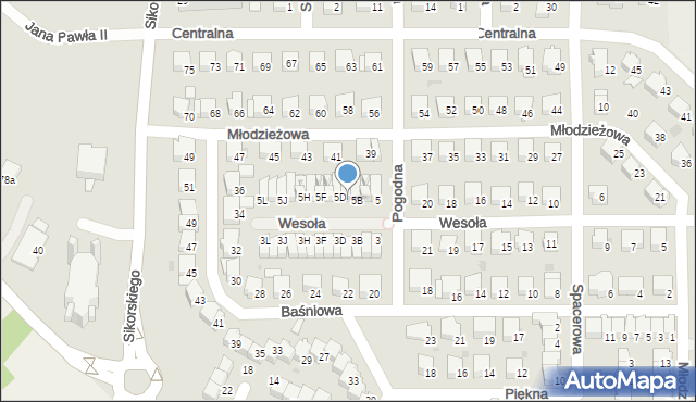 Wyszków, Pogodna, 5C, mapa Wyszków