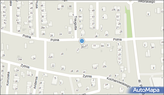 Wyszków, Polna, 15, mapa Wyszków