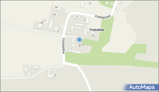 Wzory, Podzaldów, 14, mapa Wzory