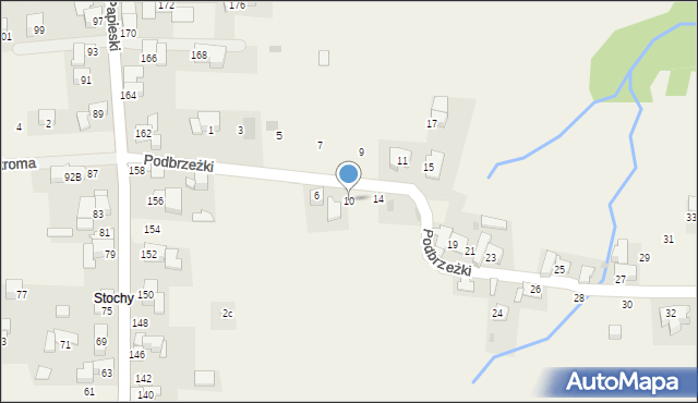Ząb, Podbrzeżki, 10, mapa Ząb