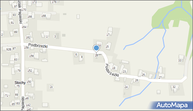 Ząb, Podbrzeżki, 16, mapa Ząb