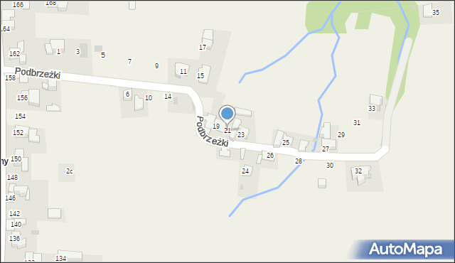 Ząb, Podbrzeżki, 21, mapa Ząb