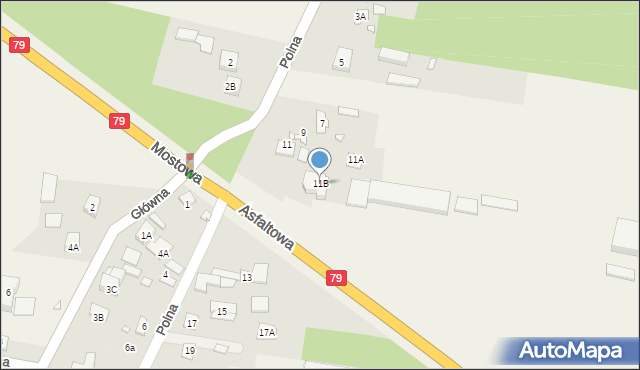 Żabieniec, Polna, 11B, mapa Żabieniec