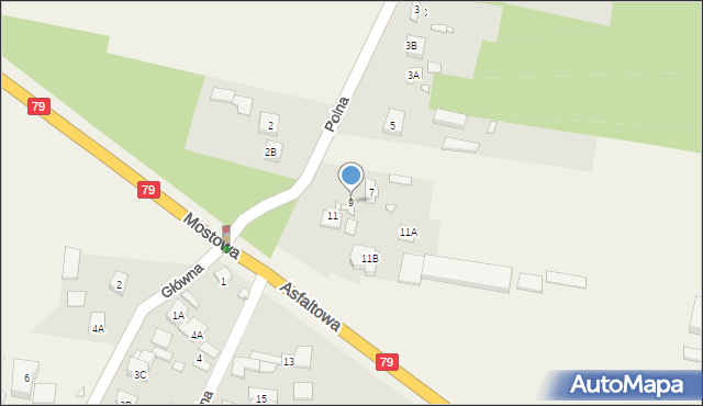 Żabieniec, Polna, 9, mapa Żabieniec