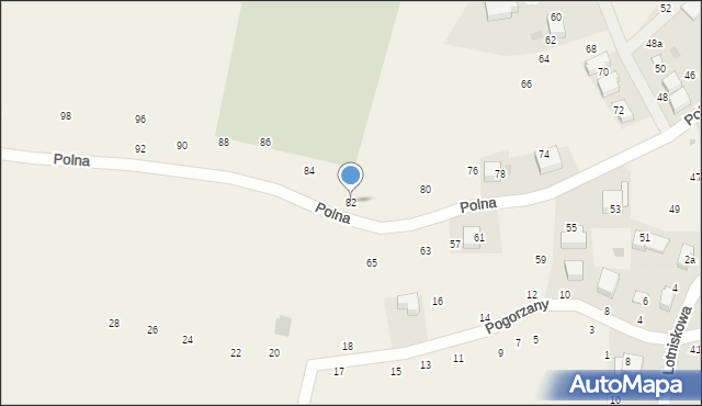 Zabierzów, Polna, 82, mapa Zabierzów
