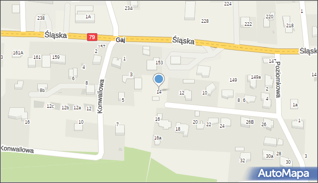 Zabierzów, Poziomkowa, 14, mapa Zabierzów