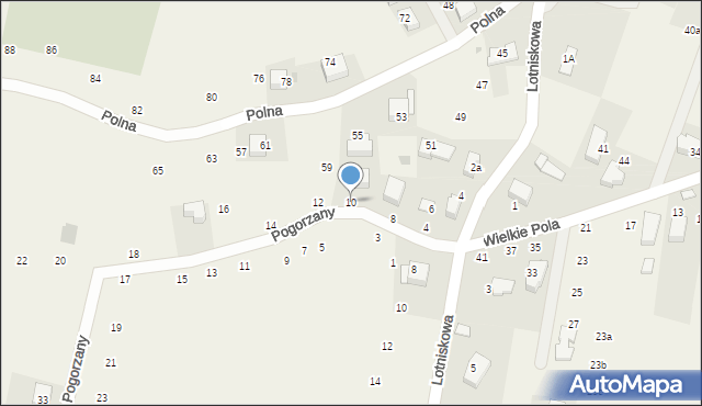 Zabierzów, Pogorzany, 10, mapa Zabierzów