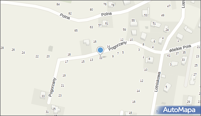 Zabierzów, Pogorzany, 11, mapa Zabierzów