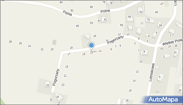 Zabierzów, Pogorzany, 13, mapa Zabierzów