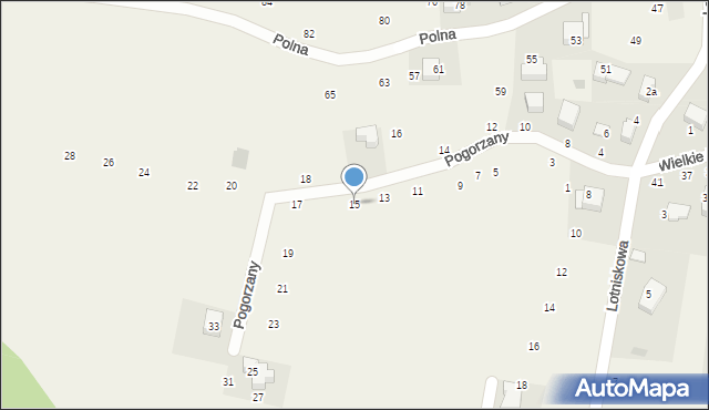 Zabierzów, Pogorzany, 15, mapa Zabierzów