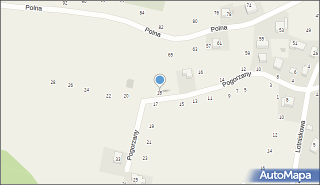 Zabierzów, Pogorzany, 18, mapa Zabierzów