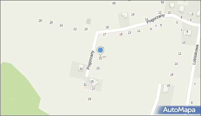 Zabierzów, Pogorzany, 21, mapa Zabierzów