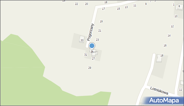 Zabierzów, Pogorzany, 25, mapa Zabierzów