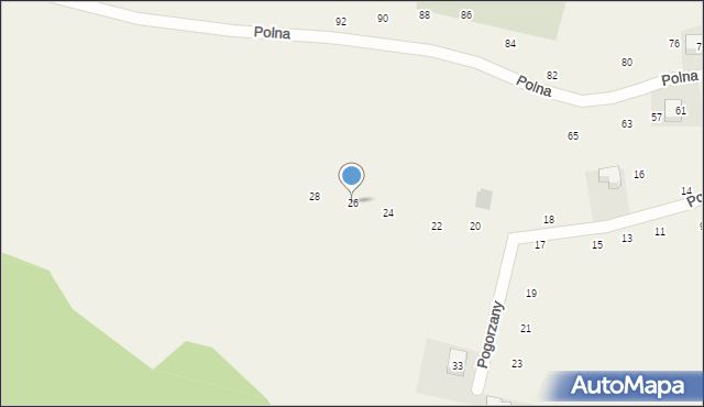 Zabierzów, Pogorzany, 26, mapa Zabierzów